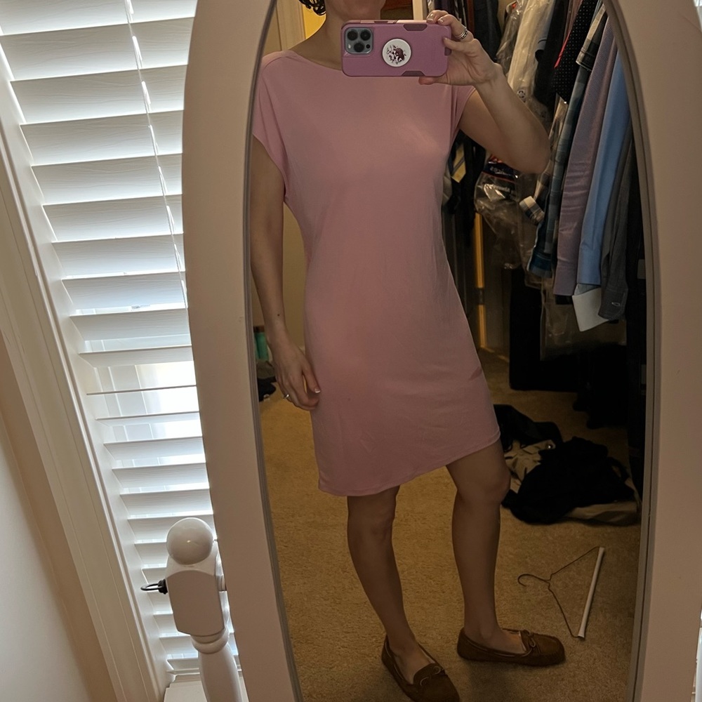 Dusty rose tie back dress